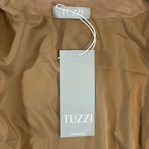Tuzzi Brown Faux Leather and Suede Long Top Size 8 - Picture 14 of 16